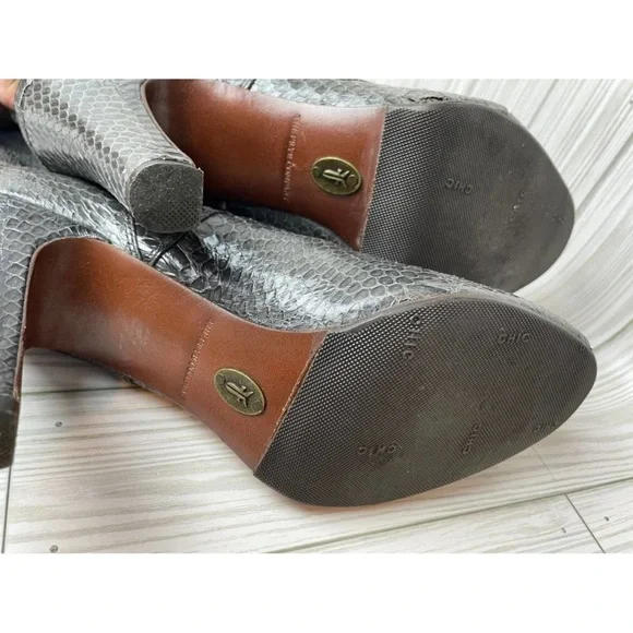 The Frye Company Ava 77731 Leather Snakeskin Tall Boots Size 8 M - Picture 9 of 12